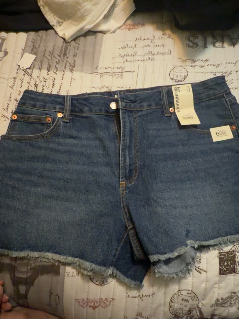 No Boundaries Dark Blue Denim Cutoff Shorts size 14